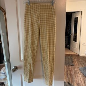 Lulus Yellow Gingham Checkered Pants